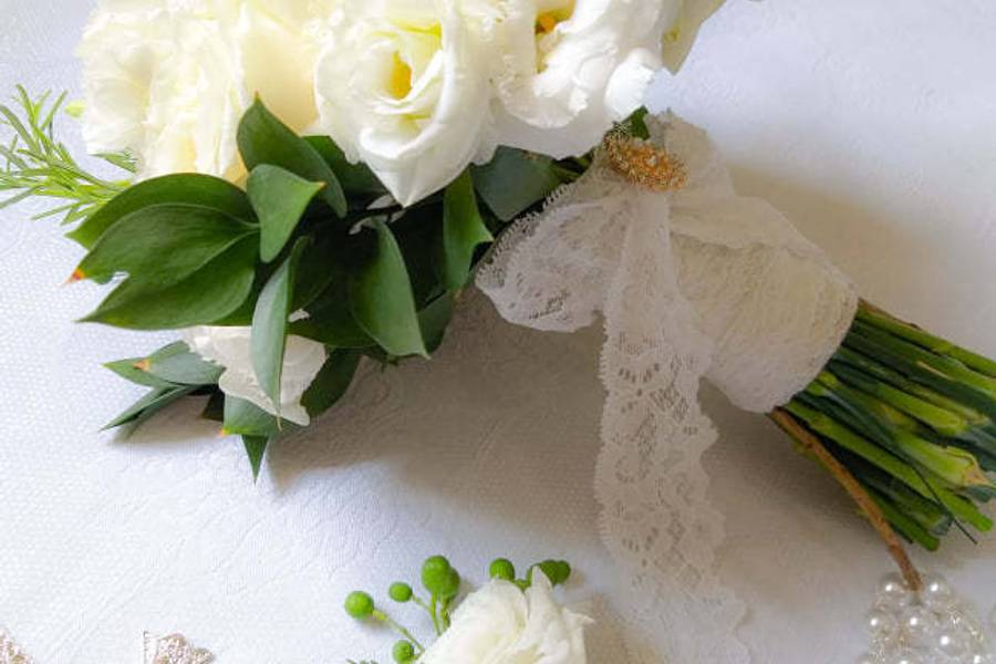 Lapela de Lapela e Buque de noiva