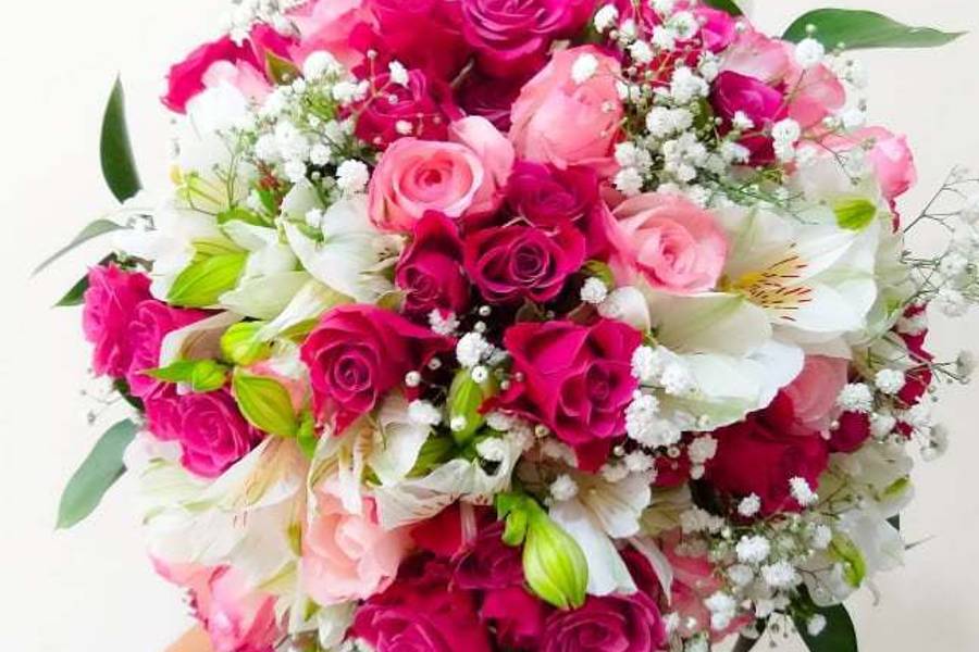 Buques de Buque redondo rosas, pink e branco