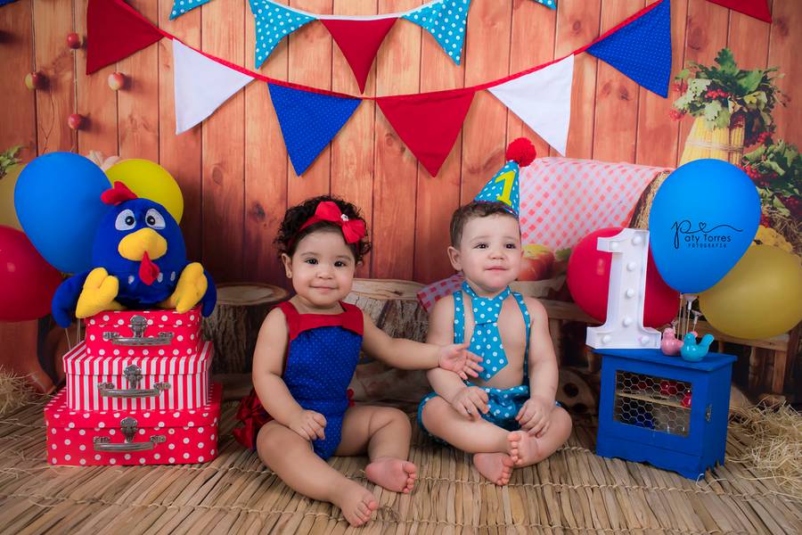 Smash the Cake de Gêmeos - Anthony e Antonella <3 1 Aninho