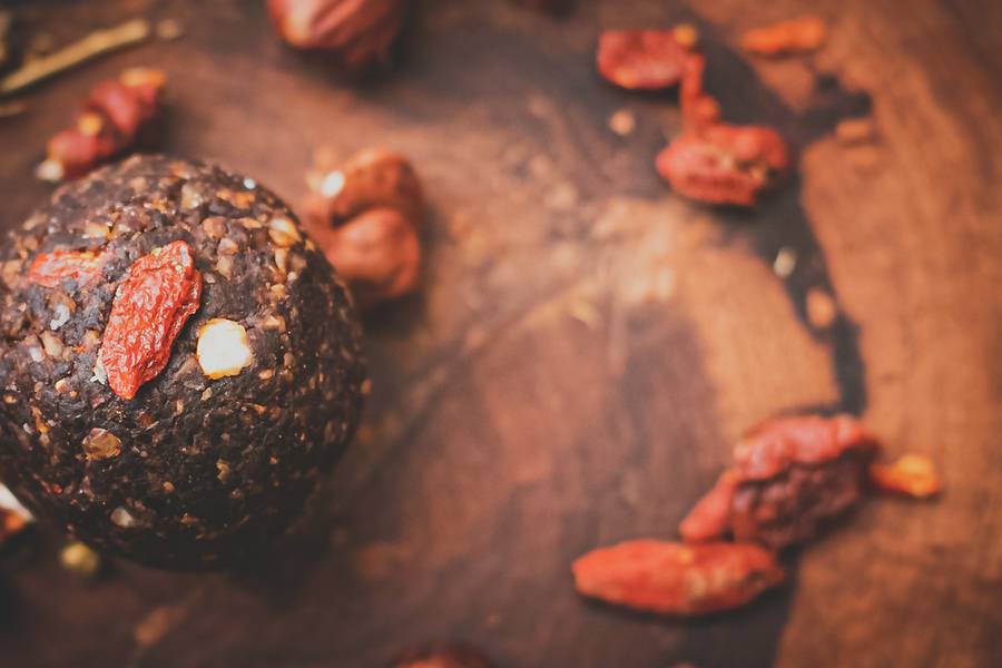 doce zero açúcar de Bliss Berry -goji berry e avelã