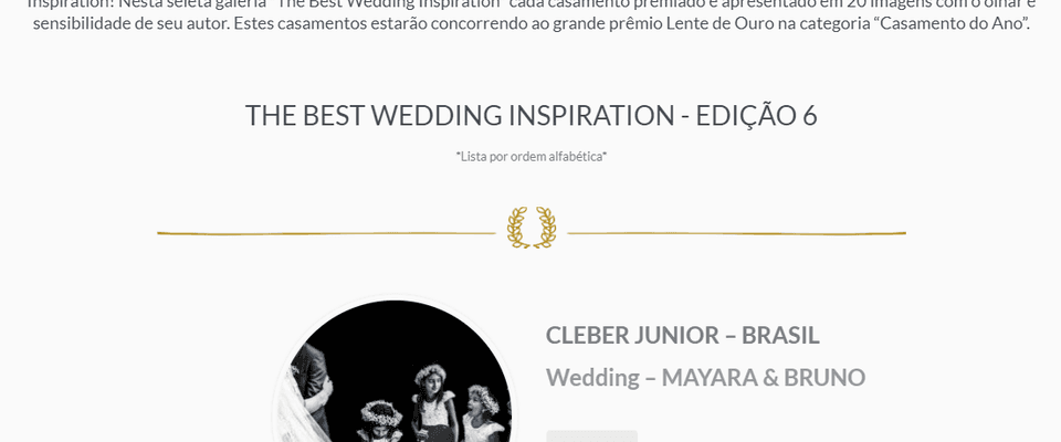 Mais um casamento premiado