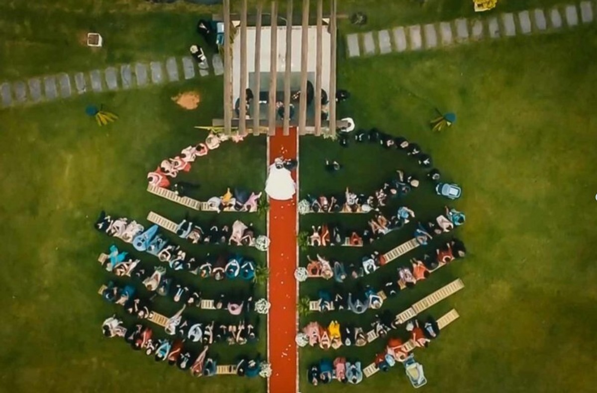 Cerimônia de Casamento | Ar Livre | Estância Eventos | Imagem de Drone de Casamento