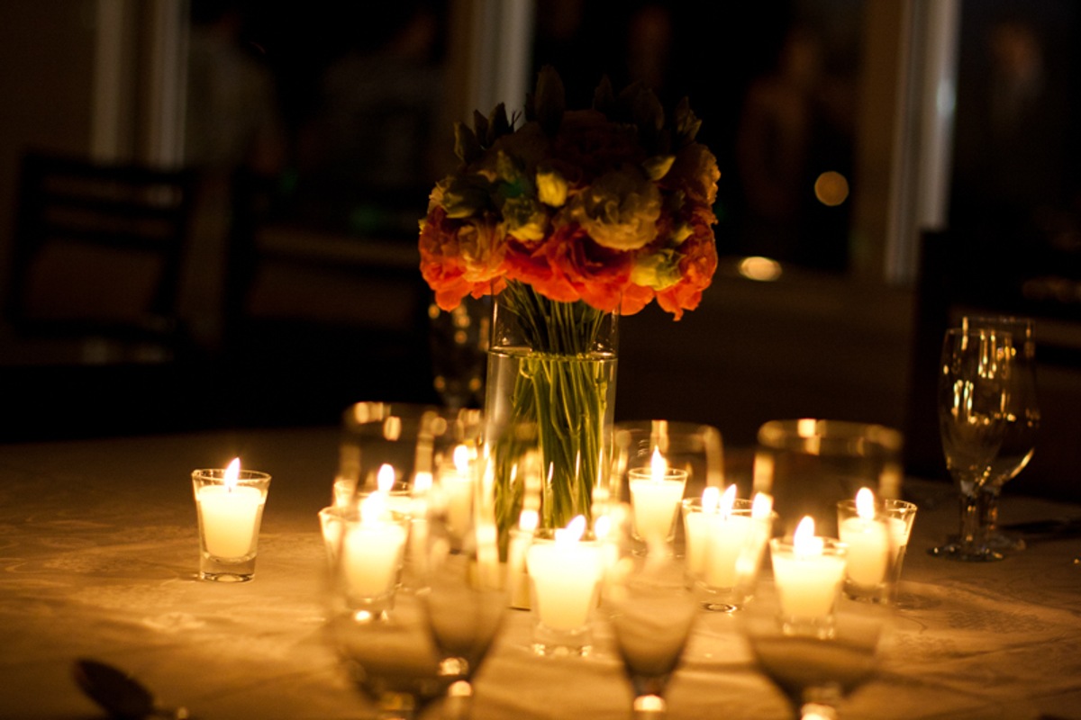 decoração mini casamento com velas
