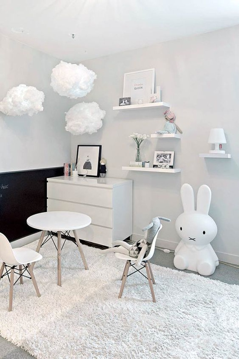 decoração quarto de criança bebê branco