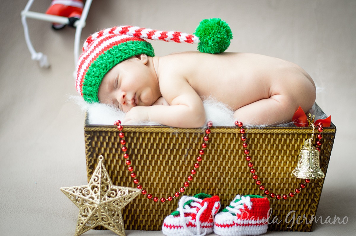 Ensaio Newborn de Natal, realizado no Estúdio Essenziale Design Fotografia, Tatuapé, Zona Leste, São Paulo/SP