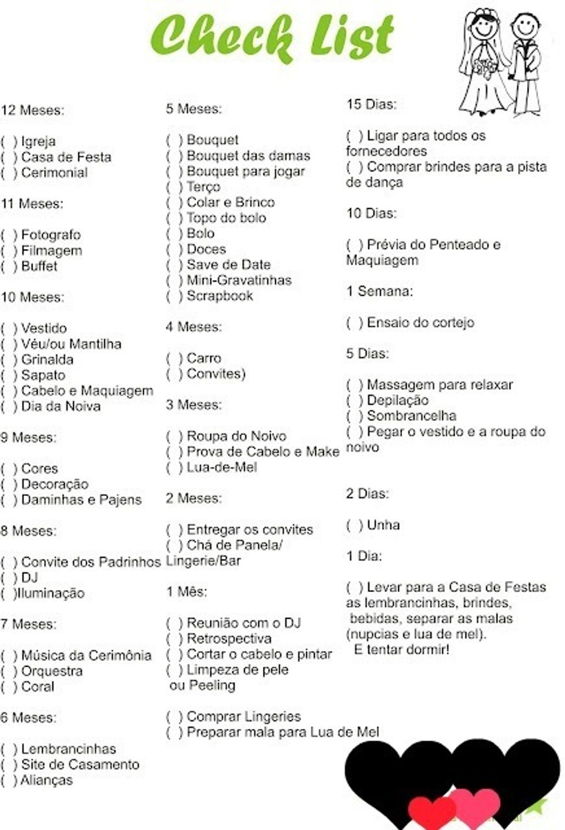 Fonte: Pinterest (checklist de casamento)