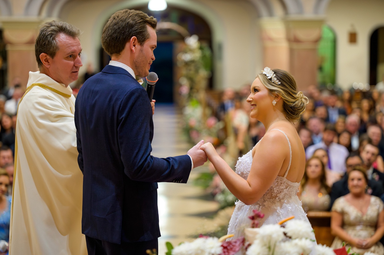 Retrato dos noivos em casamento na região de Blumenau
