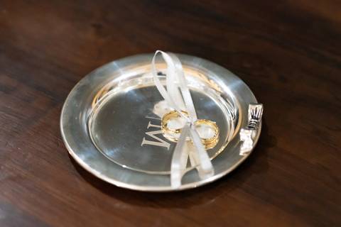 Porta aliança em prata'