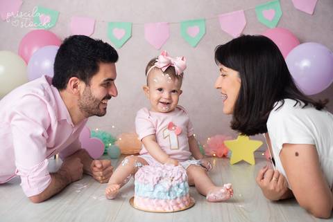Smash the Cake 1 ano família São Paulo'