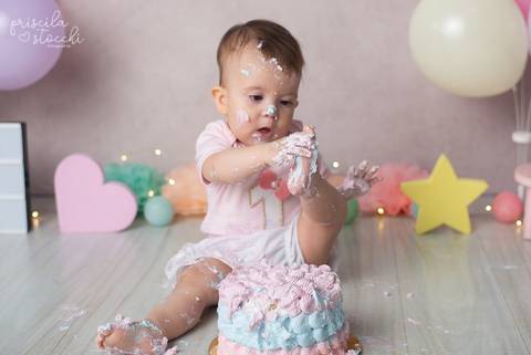 Smash the Cake Menina Candy Colors São Paulo'