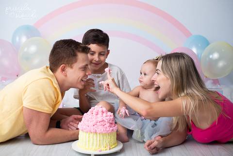 Smash the Cake Foto em Família 1 ano SP'