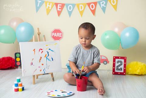 Ensaio Infantil com Tintas Menino Zona Sul SP'