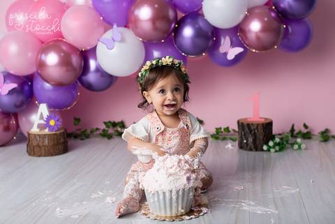 Ensaio 1 ano com Bolo Estúdio Zona Sul SP'