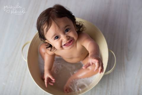 Ensaio Banho Menina 1 ano SP'
