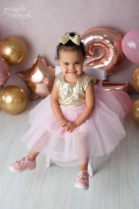 Ensaio 3 anos Menina com Balões Estúdio Zona Sul SP'