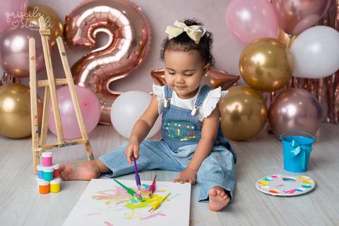 Ensaio com Tintas Menina Balões Zona Sul SP'