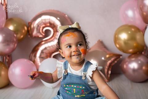 Ensaio Infantil com Tintas Menina 2 anos SP'