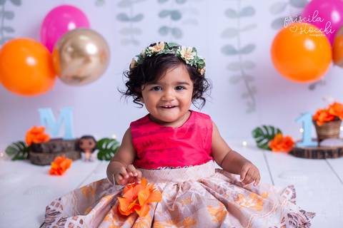 Ensaio Fotográfico 1 ano Moana Baby SP'