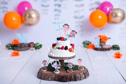 Bolo para Smash the Cake Moana Baby SP'