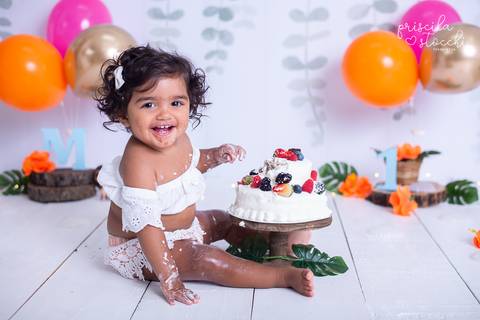 Ensaio de 1 aninho com Bolo Moana Baby São Paulo'