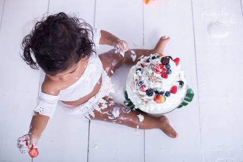 Ensaio de 1 ano com Bolo Moana Baby SP Zona Sul'