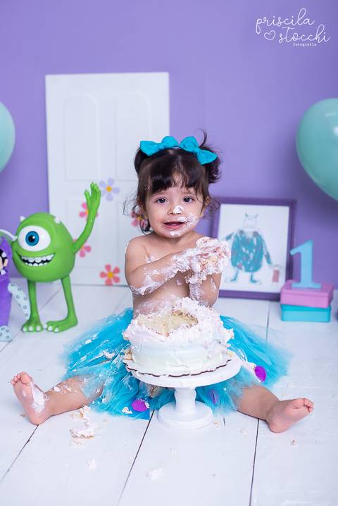 Smash the Cake Ensaio com Bolo 1 ano Boo SP'