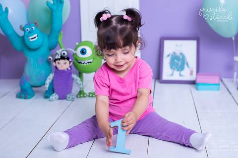 Ensaio de 1 ano Bu Boo Monstros SA São Paulo'