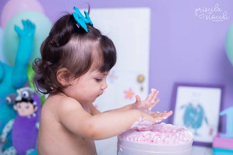 Ensaio 1 ano com Bolo Smash the Cake Boo SP'