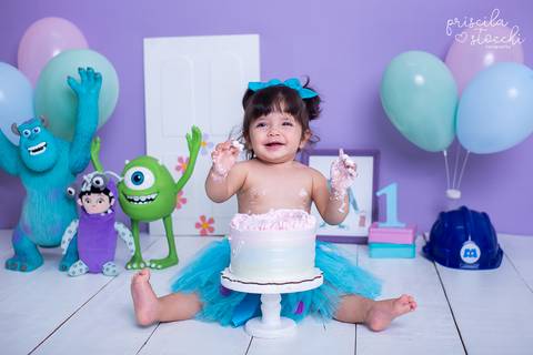 Ensaio 1 ano com Bolo Smash the Cake Boo SP'