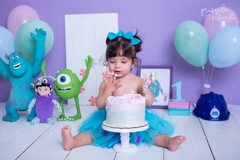 Ensaio 1 ano com Bolo Smash the Cake Boo SP'
