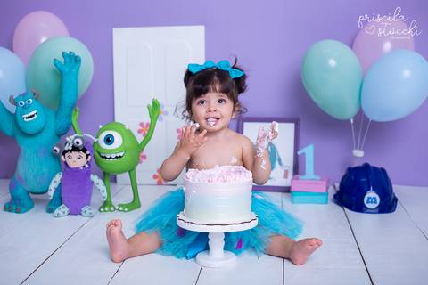Ensaio 1 ano com Bolo Smash the Cake Boo SP'