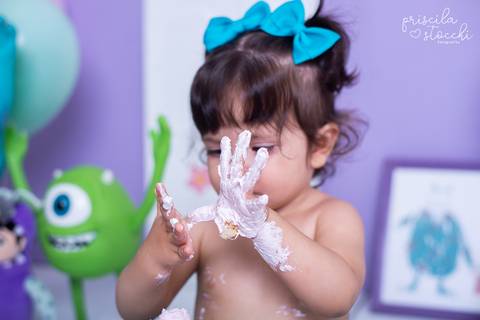 Ensaio 1 ano com Bolo Smash the Cake Boo SP'