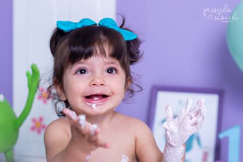 Ensaio Fotográfico Smash the Cake 1 ano Boo SP'