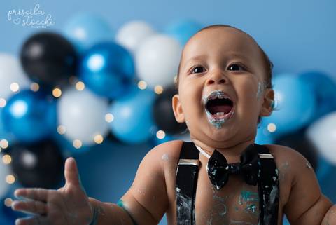 Ensaio Smash the Cake 1 ano Menino SP Zona Sul'
