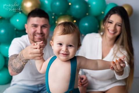 Ensaio 1 ano com Balões com os Pais SP Zona Sul'