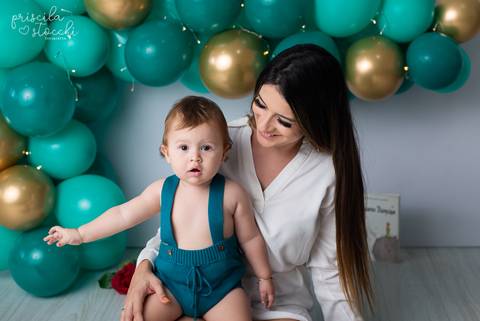 Ensaio 1 ano com Balões com os Pais SP Zona Sul'