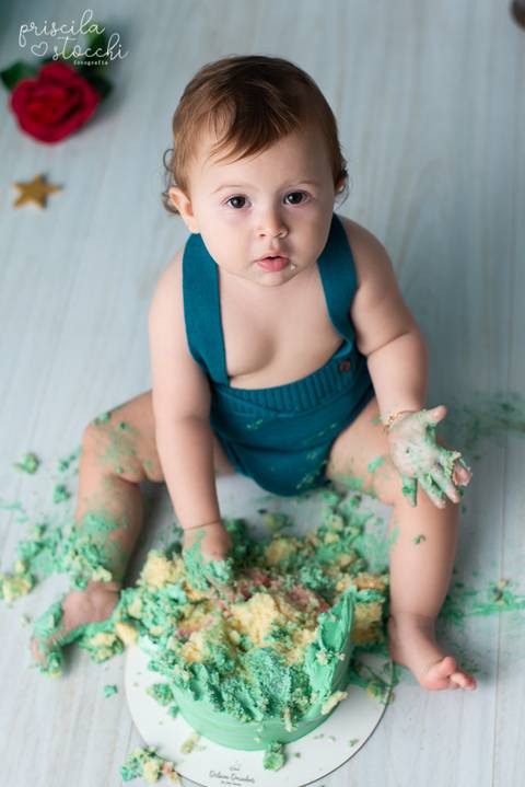 Ensaio de 1 ano com bolo SP Zona Sul'