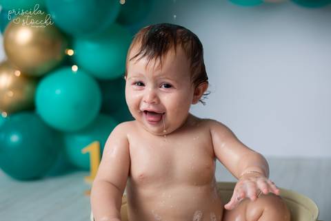 Ensaio Banho Smash the Cake Menino SP'