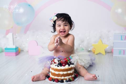 Ensaio Smash the Cake 1 ano Menina SP'