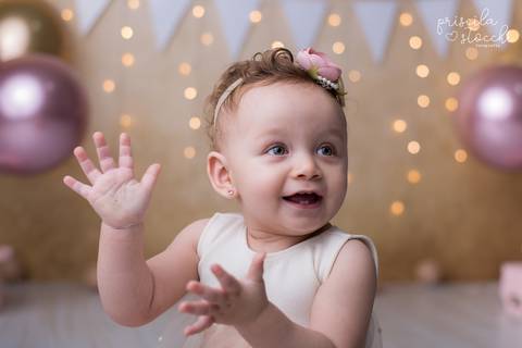 ensaio 1 ano com balões menina sp'