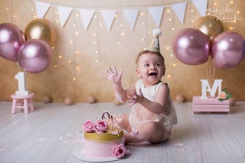 ensaio de 1 ano smash the cake estúdio sp'