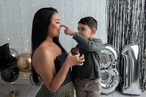 Ensaio de Aniversário Adulto com Filho SP Zona Sul'