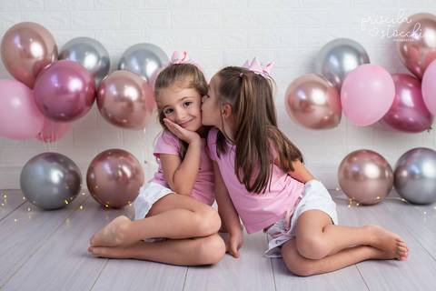 Sessão de Fotos Aniversário Gêmeas SP'