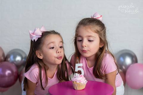 Ensaio de Aniversário Gêmeas 5 anos SP'