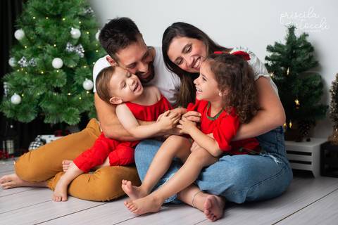 ensaio de natal em família estúdio SP Zona Sul'