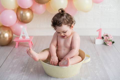 Ensaio Banho Bebê 1 ano SP'