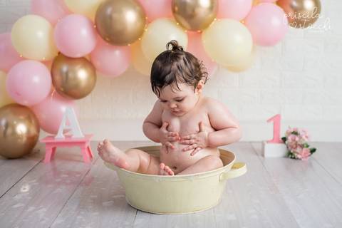 Ensaio Banho Menina 1 ano SP'