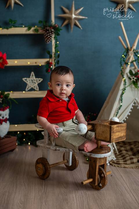 Mini Ensaio Natal Bebê Estúdio SP'