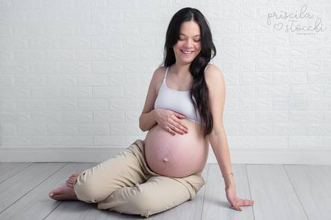 Ensaio Gestante Simples Estúdio SP'