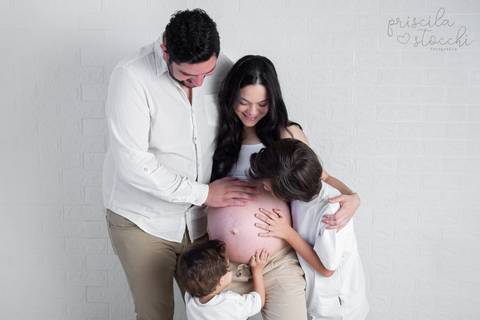 Ensaio Fotográfico Gestante Família Estúdio SP'